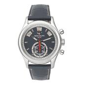 Vintage Annual Calendar Chronograph 5960/01G Black Dial Automatic Leather Strap Watch image