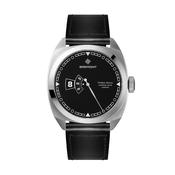 Terra Nova Jumping Hour 40.5mm Black Dial Automatic Black Leather Strap Watch