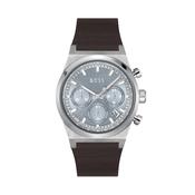 Candor 41mm Blue Dial Quartz Brown Leather Strap Watch