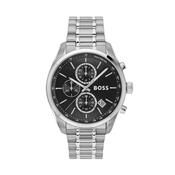 Grand Prix 44mm Black Dial Quartz Chronograph Stainless Steel Bracelet Watch image