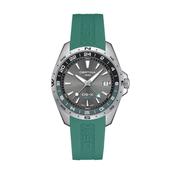 DS-X 41mm Grey Dial Quartz Stainless Steel Case Green Rubber Strap Watch