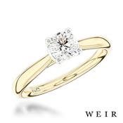 18K yellow gold 0.80ct D SI1  Round brilliant cut Diamond Engagement Ring