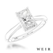 Platinum Lab Grown 1.55ct E VS1  Radiant cut Lab Grown Diamond Dress Ring