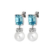 Wali Silver Tone Drop Stud Earrings