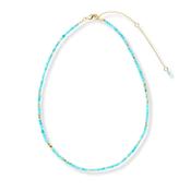 Bali Blue Turquoise Gold Plated Beaded Necklace