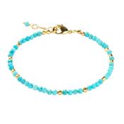 Bali Beaded Turquoise Gold Plated Bracelet