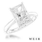 Platinum Lab Grown 3.04ct E VS1  Radiant cut Lab Grown Diamond Dress Ring