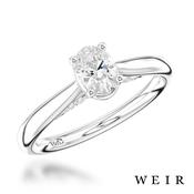 Platinum 0.40ct G SI1  Oval cut Diamond Engagement Ring
