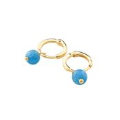 Santorini Apatite Gold Plated Huggie Earrings