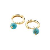 Santorini Turquoise Gemstone Gold Plated Huggie Earrings