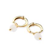 Santorini Moonstone Gemstone Gold Plated Huggie Earrings