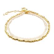 Amalfi Beaded Moonstone Gold Plated Double Bracelet