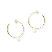 Koh Tao Moonstone Gemstone Gold Plated Hoop Earrings