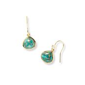 Maldives Turquoise Gemstone Gold Plated Drop Earrings image
