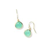 Maldives Aqua Chalcedony Gemstone Gold Plated Drop Earrings