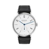 Tangente 35mm White Dial Manual Black Leather Strap Watch