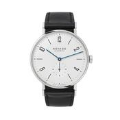 Tangente 37.5mm White Dial Manual Black Leather Strap Watch