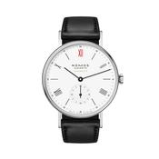 Ludwig Neomatik 36.4mm White Dial Automatic Black Leather Strap Watch