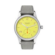 Club Campus 36mm Yellow Dial Manual Grey Suede Vegan Leather Strap Watch
