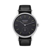 Orion 36.4mm Black Dial Automatic Leather Strap Watch image