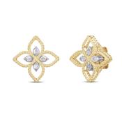 Princess Flower18k Yellow Gold Diamond Earrings image