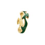 Fusion 18K Yellow Gold &amp; Green Hyceram Ring Size 56 image