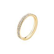 Magic Round Diamond 18K Yellow Gold Pave Band Ring Size 56 image