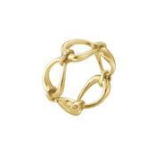 Offspring Round 18K Yellow Gold White Diamond  Hoops Ring Size 52 image