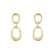 Offspring Round White 18k Yellow Gold Diamond Hoops Drop Earrings