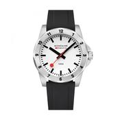Numeri 42mm White Dial Quartz Black Silicone Strap Watch