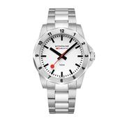 Numeri 42mm White Dial Quartz Black Stainless Steel Bracelet Watch