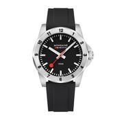Numeri 42mm Black Dial Quartz Black Silicone Strap Watch
