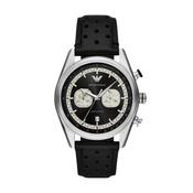 Racer 42mm Quartz Black Dial Black Leather Strap Watch