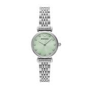Two-Hand 28mm LGreen Dial Quartz Stainless Steel Watch