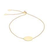 9k Yellow Gold Disc Chain Adjustable Bracelet