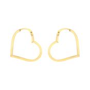 9k Yellow Gold Heart Hoop Earrings