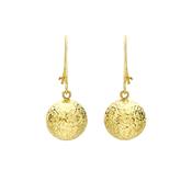 9k Yellow Gold Diamond Cut Ball Drop Earrings
