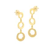 9k Yellow Gold Circle Drop Earrings