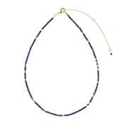 Bali Gold Plated Lapis Lazuli Beaded Necklace image