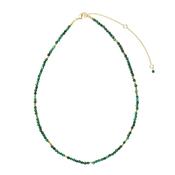 Bali Gold Plated Malachite Beaded Necklace image