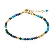 Santorini Gold Plated Lapis Lazuli &amp; Malachite Beaded Bracelet