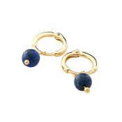 Santorini Gold Plated Lapis Lazuli Huggie Earrings