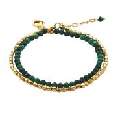 Amalfi Gold Plated Malachite Double Bracelet