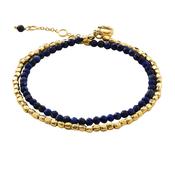 Amalfi Gold Plated Lapis Lazuli Double Bracelet