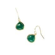 Maldives Gold Plated Green Onyx Drop Earrings