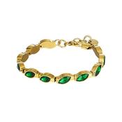 Celtis Green Crystal Gold Tone Tennis Bracelet