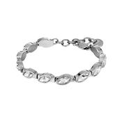 Celtis White Crystal Silver Tone Tennis Bracelet