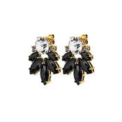 Drago White/Black Crystal Gold Tone Earrings