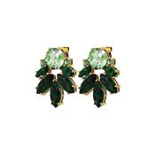Drago Green Crystal Gold Tone Earrings image