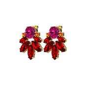 Drago Pink/Red Crystal Gold Tone Earrings image